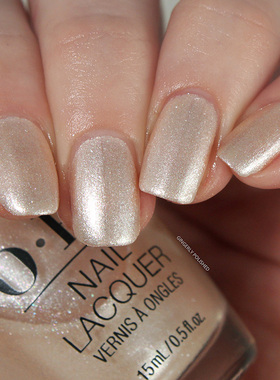 美国OPI新款指甲油H022 Gemini and I浅金色香槟细闪免烤婚礼显白