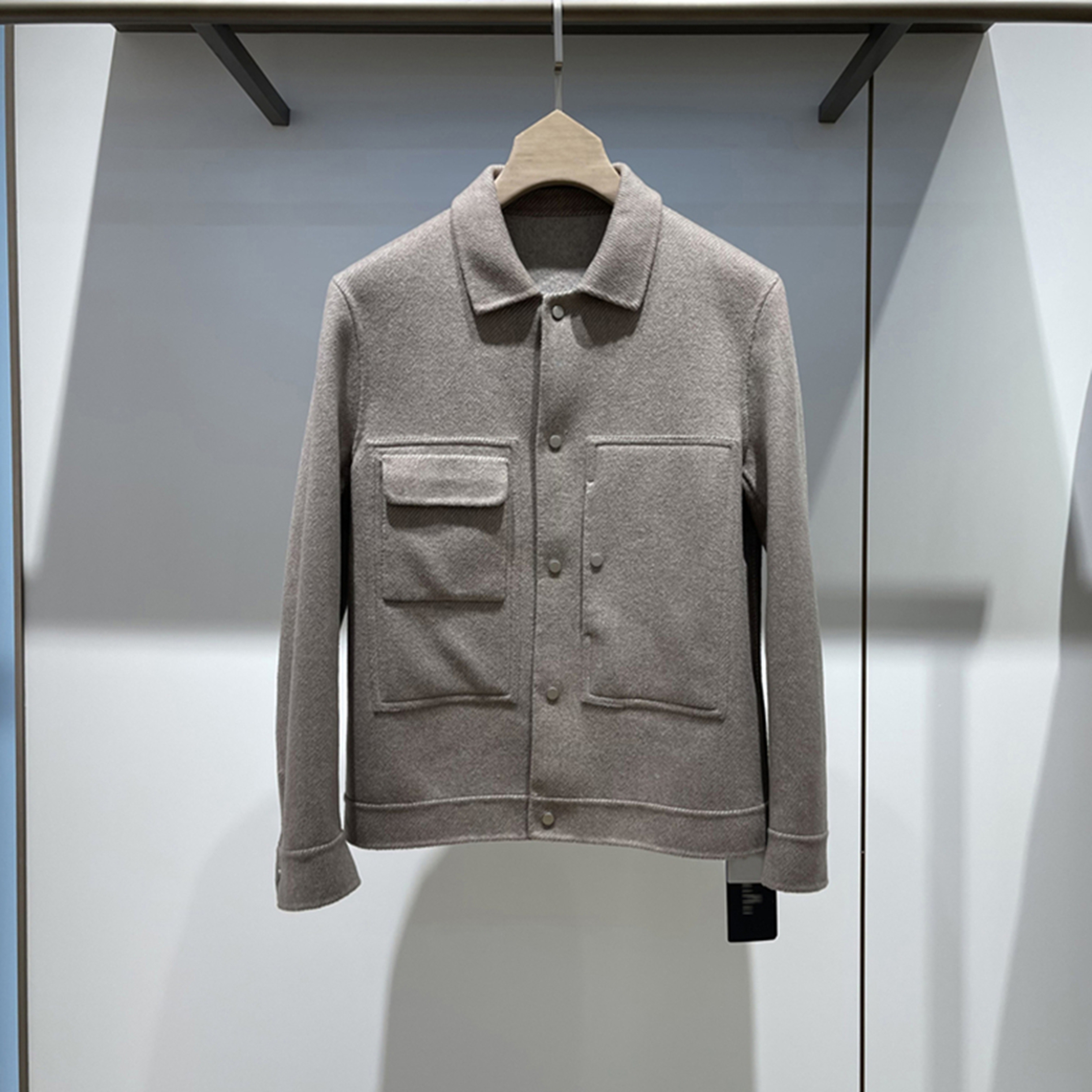 热卖工厂店 秋冬羊毛夹克 男士商务时尚翻领短款双面毛呢大衣