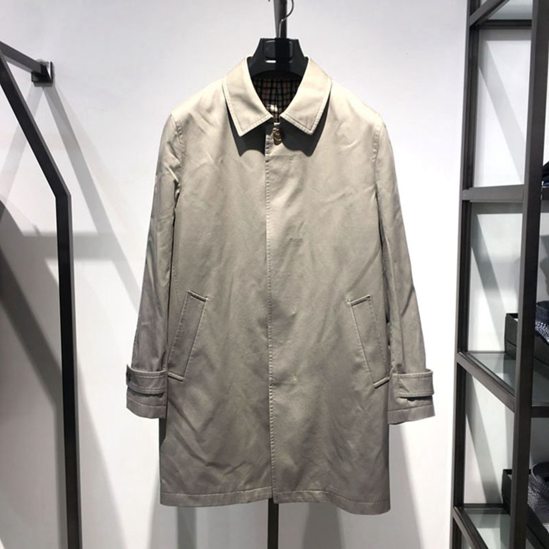 春秋商务中长款净奢风棉风衣