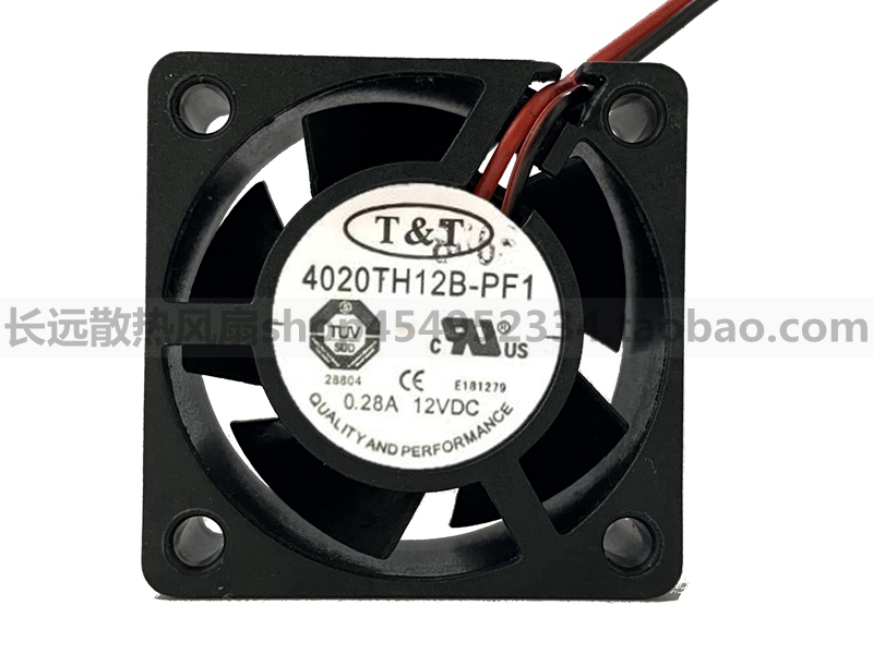 正品台湾TT 4020TH12B-PF1 4020 12V 0.28A三线风扇 电源风扇 CPU