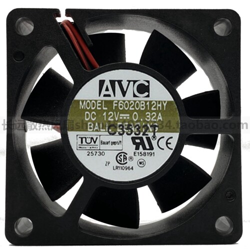 AVC 6020 12V 0.32A 6CM/厘米 双滚珠 大风量机箱风扇 F6020B12HY