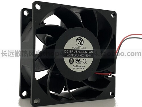 POWER LOGIC PLA08038B24M DC 24V 0.80A 8038 服务器 散热风扇