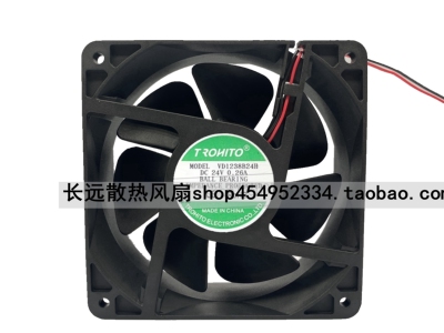 全新TROHITO VD1238B24H 12038 DC24V 电焊机0.26A变频器散热风扇
