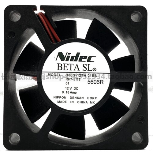 NIDEC 6020 12V 0.18A 60*60*20MM 服务器风扇6CM D06G-12TH OIBS