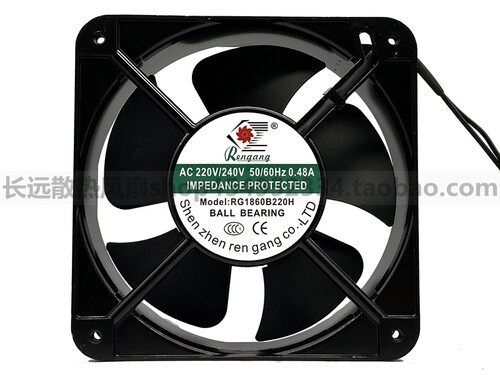 Rengang RG1860B220H AC220/240V 0.48A 18CM 18060 机柜轴流风机