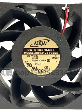 原装ADDA AD0824VB-F7BDS 8038 24V 0.95A双滚珠四线风扇