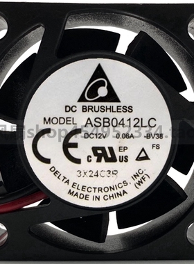台达 ASB0412LC BV38 4CM 4015 12V 0.06A PWM静音交换机散热风扇