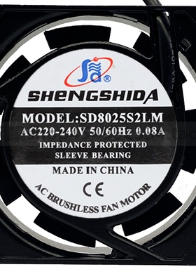SHENGSHIDA SD8025S2LM 8厘米 220V 0.08A 8025 8CM 交流散热风扇