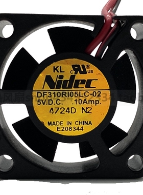 原装Nidec DF310RI05LC-02 3010 5V 0.10A大风量风扇 液压轴承5cm