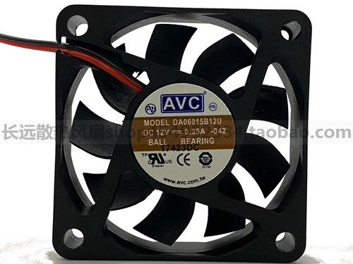 AVC DA06015B12U 6015 12V 0.35A 6厘米3线大风量CPU机箱电源风扇