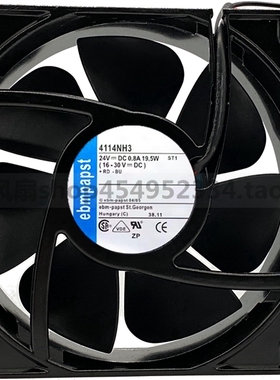 全新原装德国ebmpapst 12038 12CM 4114NH3 24V 19.5W 变频器风扇