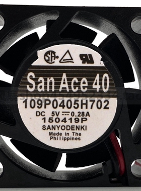 全新原装三洋 109P0405H702 DC5V 0.28A 40*40*15MM轴流散热风扇