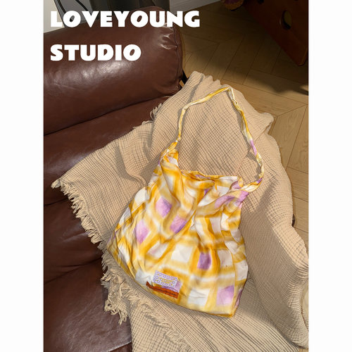 loveyoung原创黄色格纹包