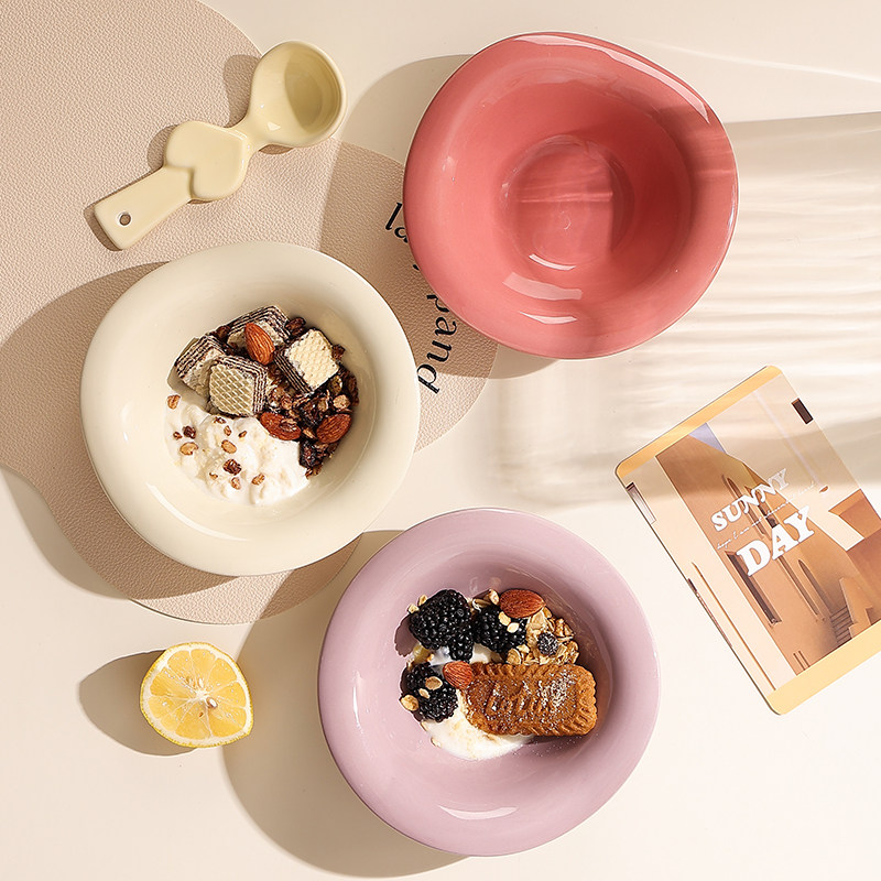 不规则创意曲边碗网红酸奶碗沙拉碗意面甜品燕麦片早餐水果盘餐具,餐饮具,碗,淘宝优惠券,粉丝福利购,淘宝优惠卷