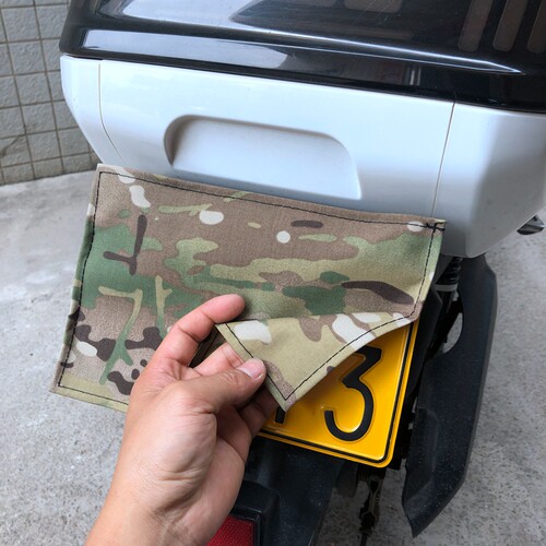 车牌罩 车牌套 牌照套摩托车迷彩布可拆卸隐私挡防水布拍照防尘罩