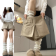 宽松开叉a字休闲裤 卡其色高腰山本裙裤 假两件时尚 2026新款 女夏季