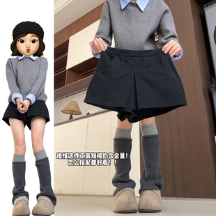 宽松百搭防走光高腰a字裙裤 2026新款 女夏季 韩系松弛感开叉山本裤