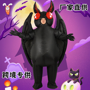跨境新品黑色蝙蝠服装搞怪cosplay派对活动道具天蛾人服