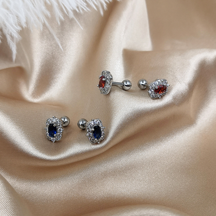 微镶红宝蓝锆石耳钉拧螺丝百搭甜美睡觉免拆耳环简约耳饰品,饰品/流行首饰/时尚饰品新,耳钉,淘宝优惠券,粉丝福利购,淘宝优惠卷