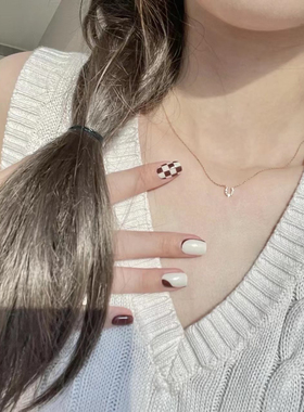 Ordi女士迷你马蹄镶钻项链幸运吉祥锁骨链饰品简约百搭