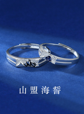 DR山盟海誓s925纯银情侣戒指