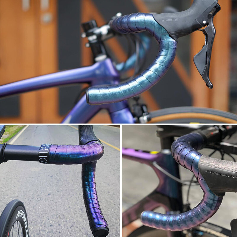 SHIMANO PRO 公路车把带车队防滑硅胶渐变极光色自行车缠把带