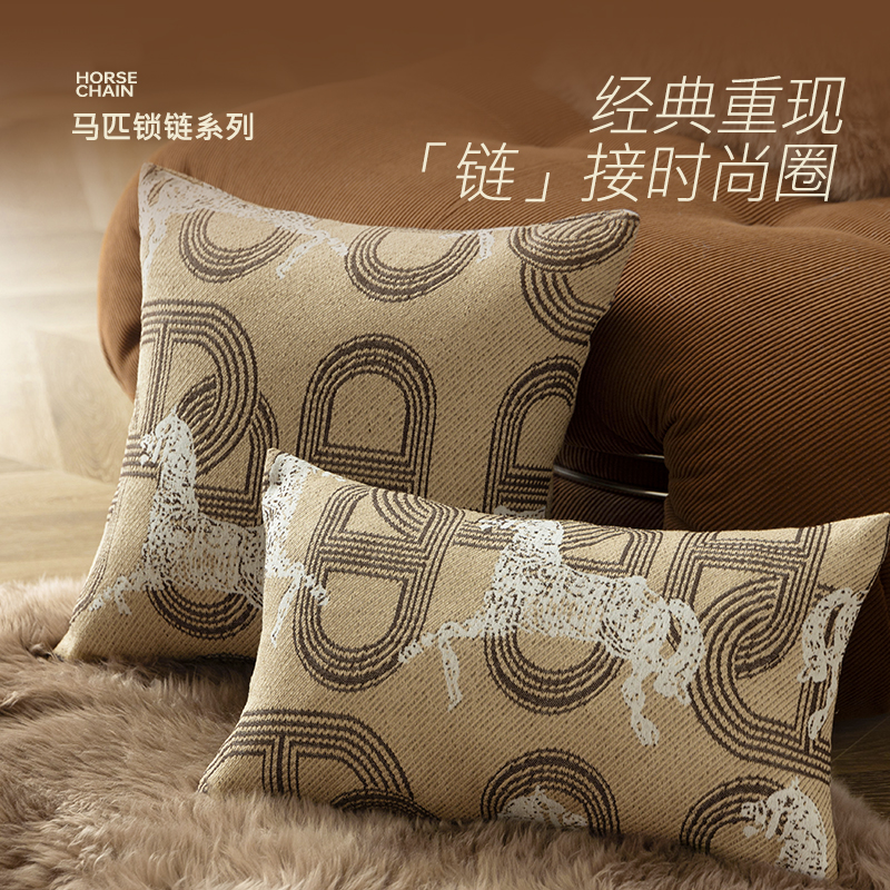 皇家马匹法式轻奢老钱风抱枕靠枕