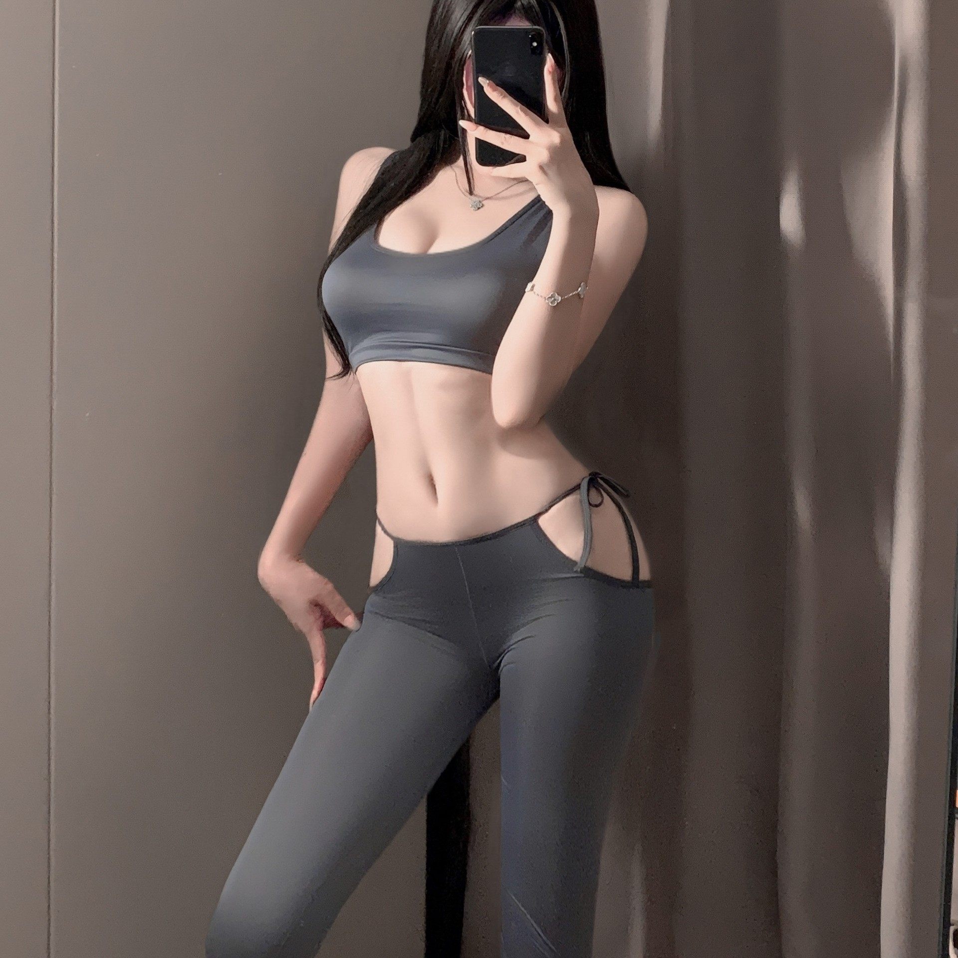 性感瑜伽裤套装提臀紧身丝滑裸感户外面膜裤纯欲风蜜桃臀打底裤,运动/瑜伽/健身/球迷用品,瑜伽长裤,淘宝优惠券,粉丝福利购,淘宝优惠卷