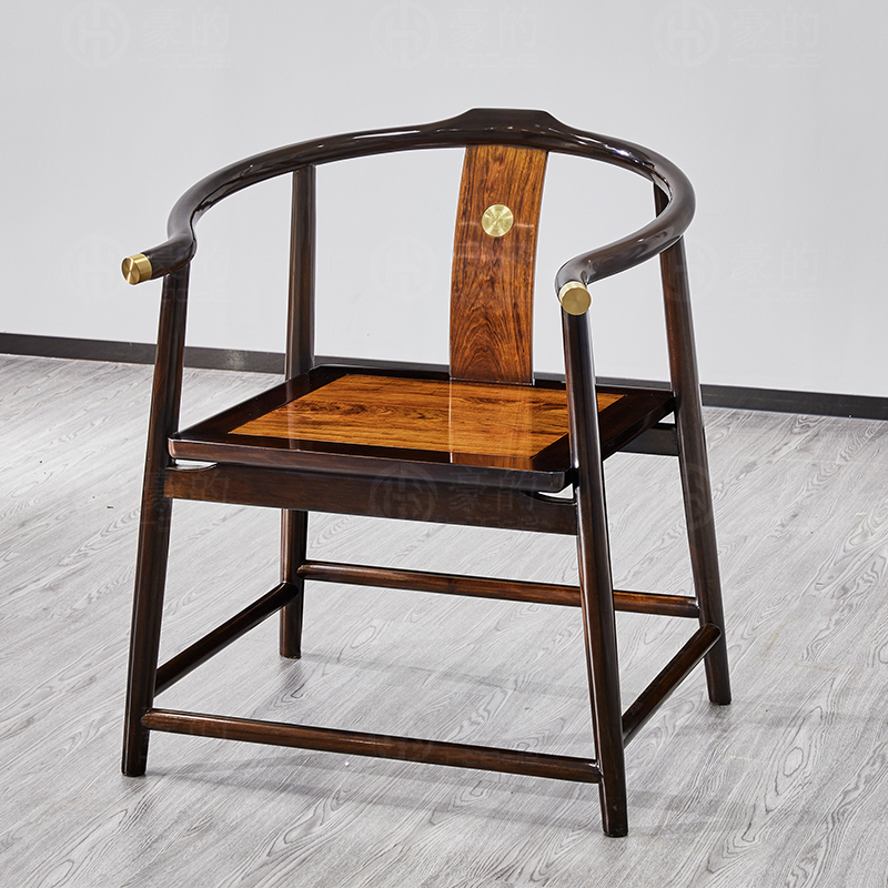 豪的新中式茶台配套圈椅红木禅意