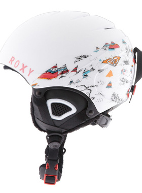 仅重330克 ROXY超轻一体小码儿童单板双板滑雪头盔白色光面