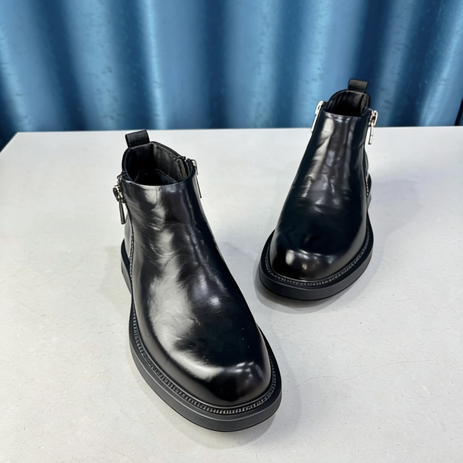 偕道2025冬季新款头层牛皮时尚百搭休闲潮流男鞋加绒棉鞋切尔西靴