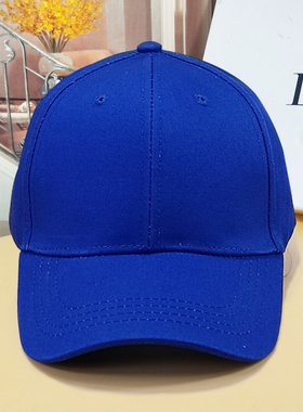 帽子女蓝色光身棒球帽韩版百搭显脸白ins潮弯檐遮阳纯色棒球帽男