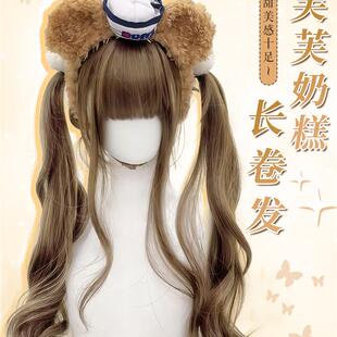 假发全头套女日系甜美Lolita假发双马尾长卷发假发套