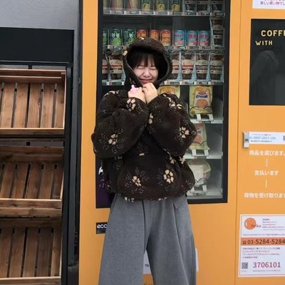 LOVE BUNNY正品现货~羊羔毛碎花花朵连帽卫衣韩国冬季套头绒衫女