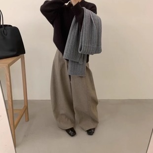 加厚小个子九分裤 冬季 子女 韩国松紧腰羊毛呢萝卜裤 FAVE宝藏神裤