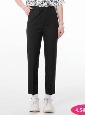 Outlets专柜撤柜正品 ZKZ秋装新款 高腰修身烟管细管纯色休闲裤女