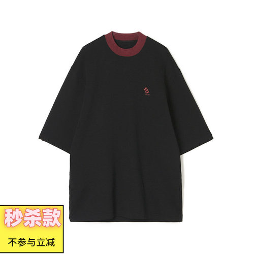 拼色圆领休闲上衣长款T恤