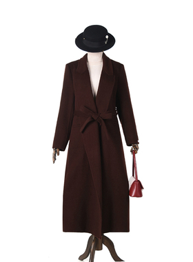 Outlets专柜撤柜正品 HZ冬装2025新款气质开衫含羊毛双面尼大衣女