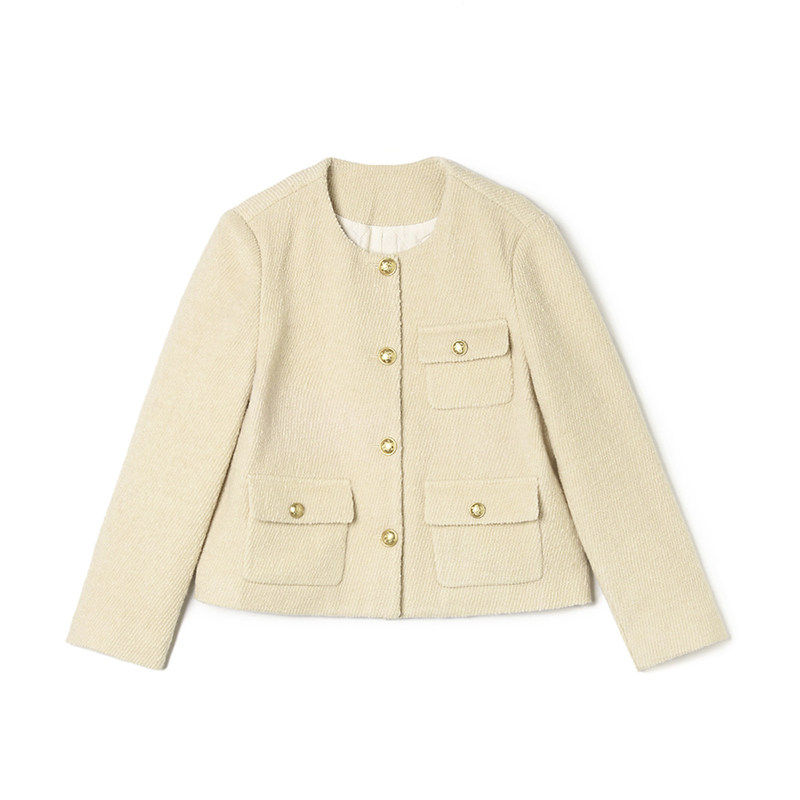 2025年冬Outlets正品 高端BY系列含羊毛小个子时尚毛呢外套大衣女