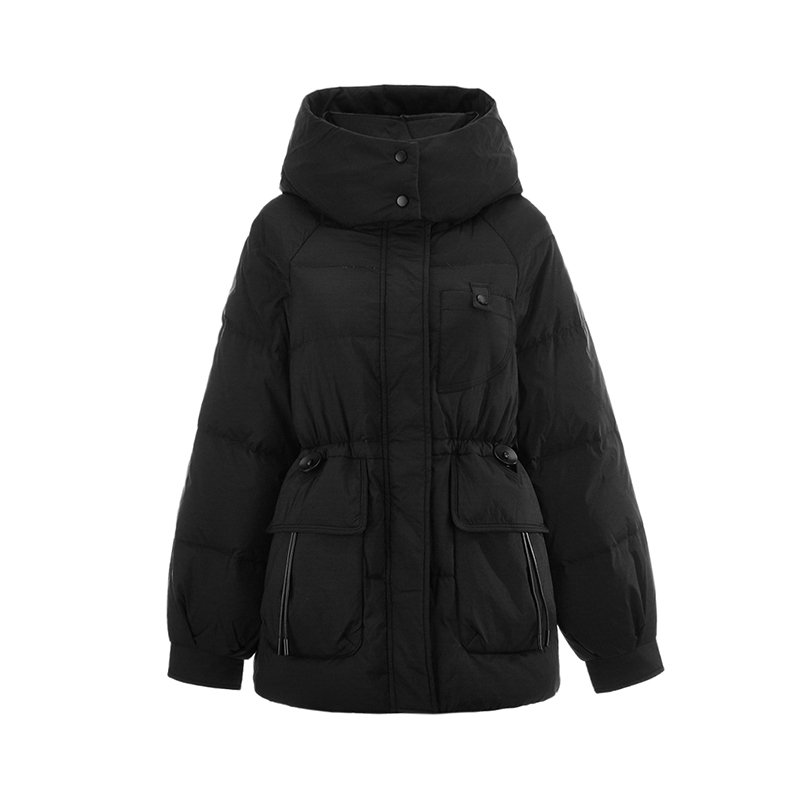 宽松抽绳显瘦白鸭绒羽绒服