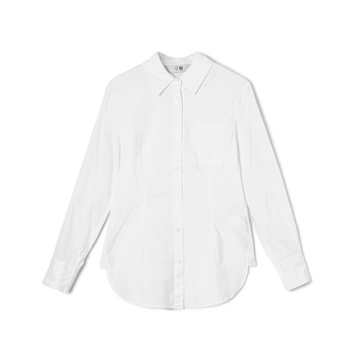 中长款上衣微弹长袖衬衫