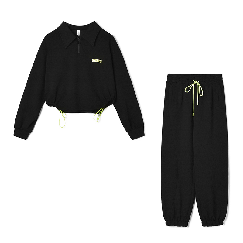 奥莱专柜撤柜正品 汉货精品HH秋装新款上衣+长裤运动风两件套装女