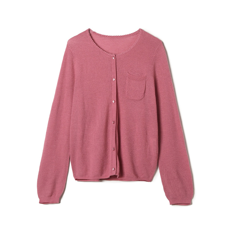 奥特莱斯品牌折扣 MO秋装新款 时尚减龄长袖上衣微弹修身针织衫女