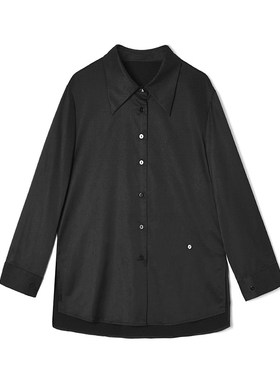 2026年春装Outlets专柜 高端LY系列宽松舒适长袖上衣中长款衬衫女