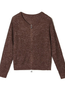 2025年冬Outlets正品 高端MO系列软糯舒适开衫上衣高弹长袖毛衣女