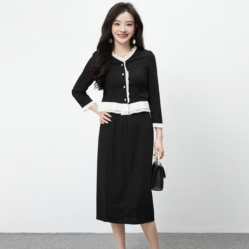 小香风上衣+半身裙两件套装