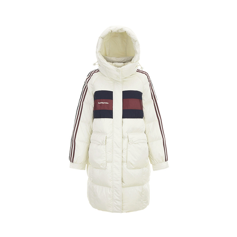 Outlets专柜撤柜正品 GF冬装2025新款拼色设计白鸭绒长款羽绒服女