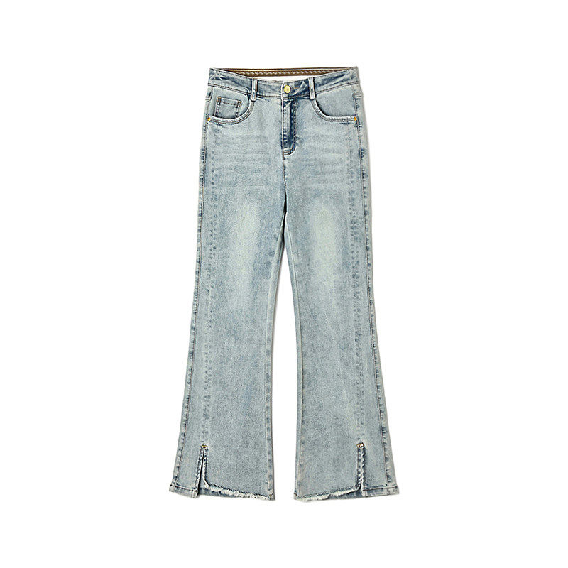 Outlets专柜撤柜正品 JJ春装2026新款松紧腰长裤水洗颜色牛仔裤女