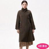 Outlets专柜撤柜正品 双面尼大衣女 含羊毛气质长款 HZ冬装 2025新款