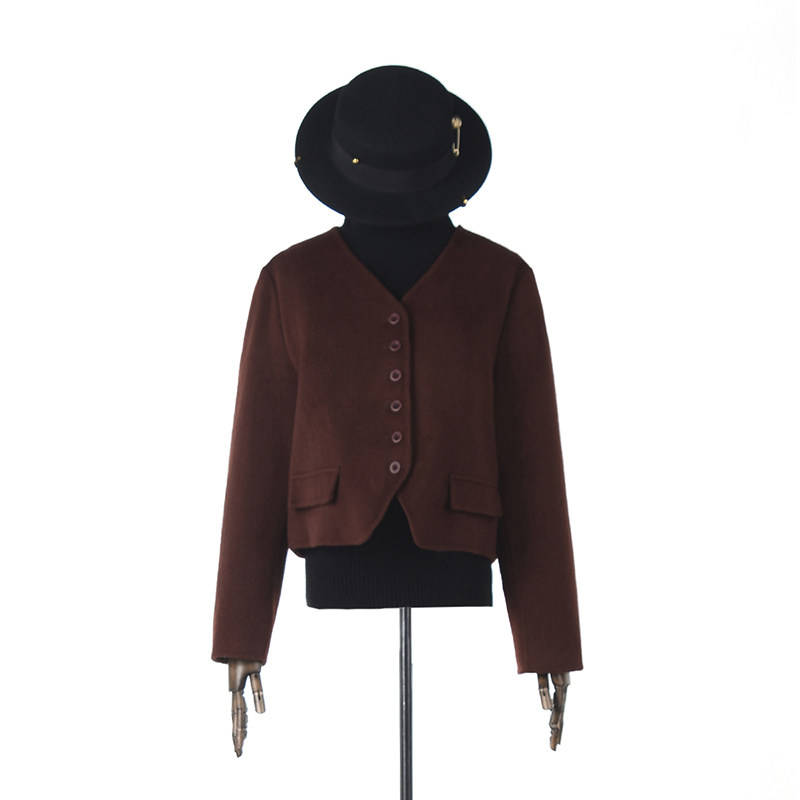 2025年冬Outlets正品 高端HZ系列小个子含澳毛气质毛呢外套大衣女